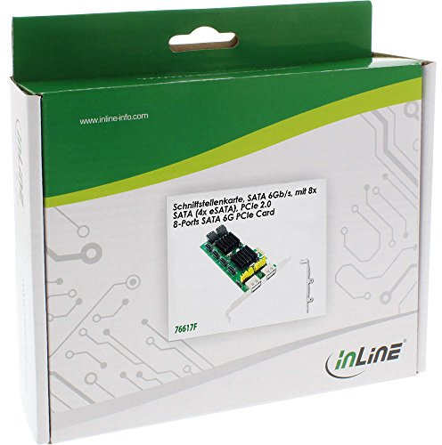 Inline 19054 Controller SATA, 8 SATA 6 GB/S e 4X Esata, Nero