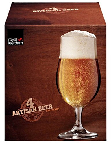 ROYAL LEERDAM 76343 Copas de Cerveza, Paquete de 4 Unidades, Incoloro, 37 Cl