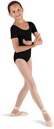 Bloch Dance - Body a Maniche Corte, per Balletto, Colore: Nero, Taglia 4X7