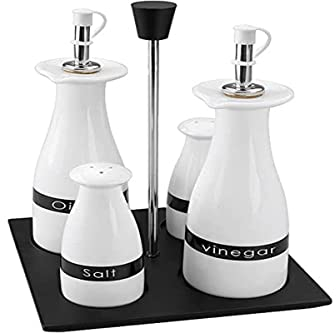 Lacor - 62384 - Juego Vinagrera Ceramicaic 4 piezas Con Soporte