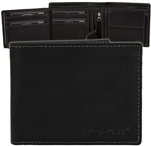 Greenburry Vintage Black Geldbörse Leder 12,5 cm