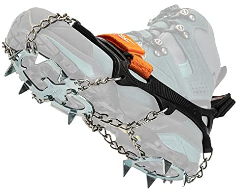 Nortec Spikes ALP 2.0 Made in Italy für Winter Tracking Winter auf EIS und Schnee, Micro Spikes Licht mit Etui (Schwarz, M)