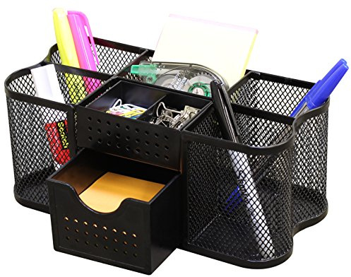 Deco Brothers Desk Organizers Pen Holder Office Caddy Storage, Black