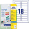 AVERY Zweckform J8871-5 Magnet-Schilder (90 Magnete, 78x28mm auf A4, spezialbeschichtet, bedruckbar, magnetische Haftung auf White Boards, Metalltafeln, uvm., für Inkjet-Drucker) 5 Blatt, weiß