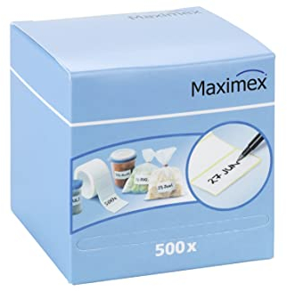 Maximex Haftetiketten 500 Stück, inklusive Etikettenspender, Maße Etiketten je 6 x 3 cm