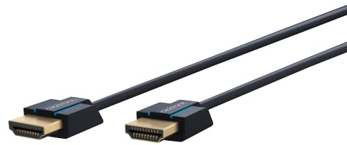 Clicktronic Super Slim High Speed 2.0 Kabel mit Ethernet - Ultra schlankes und dünnes HDMI Kabel flexibel - ARC HDMI Kabel - 4K 60Hz / Full HD in 3D 60Hz, 2m