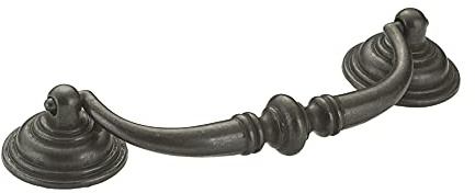 Richelieu Hardware BP30214909 4 1/4-inch (108 mm) Center-to-Center Matte Black Iron Traditional Cabinet and Drawer Pull Handle for Kitchen, Bathroom, and Furniture