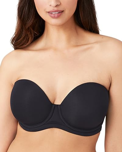Wacoal Women's Red Carpet Lightly Padded Full Coverage Underwire Strapless Bra, 854119, Opaque, Black, 38F
