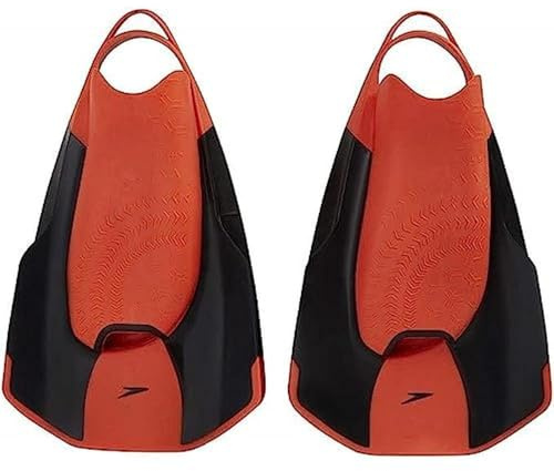 Speedo Unisex Adulto Fastskin Kickfin Pinne, Nero/Siren Rosso, 3-4