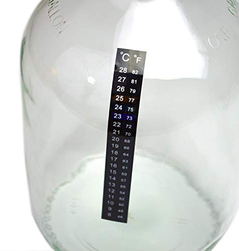 Fermenter Adhesive Crystal Strip Thermometer 46-82F (8-28C) Ideal for Kombucha, Beer, Wine, Brewing and Fermentation