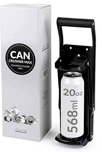 Froster Aplastador de Latas MAX, Compactador de Latas y Botellas, Triturador Grandes Latas de Cerveza 550 ml, Botellas de Plástico 500 ml, Aplasta Latas con Abridor de Botellas