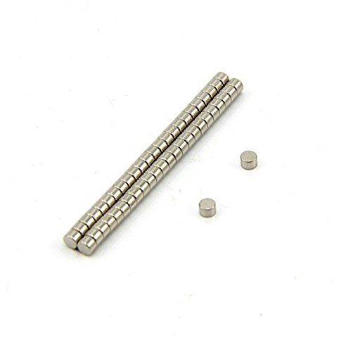N42 Neodymium Magnet for Arts, Crafts, Model Making, DIY, Hobbies, Office, and Home - 3mm dia x 2mm thick - 0.27kg Pull - Pack of 50