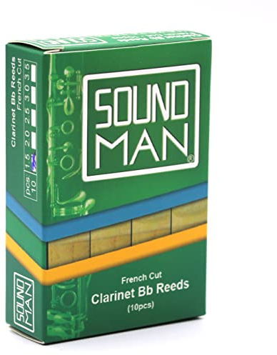 10 Blättchen für Böhm-Klarinette Soundman® Boehm Böhmklarinette Clarinet Klarinettenblättchen Klarinettenblätter Rohrblättchen Rohrblätter Holzblätter Holzblättchen 1 Schachtel (1,5)