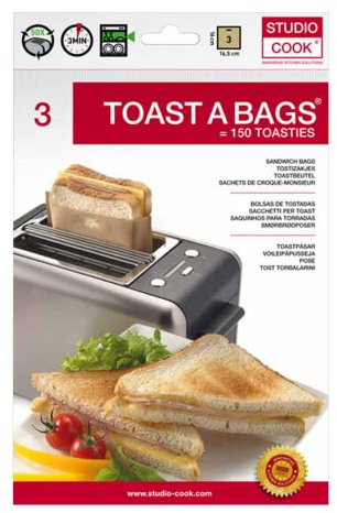 Reusable Toaster Bag, Non-stick Sandwich Grill Bag, Heat-Resistant Grilled Cheese Toaster Bags, Toaster Oven Cover Bag, 3 Pcs