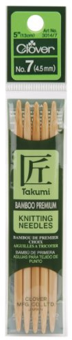 Clover Takumi Bamboo 5 Double Pointed Knitting Needles 5-Pack: Size 6