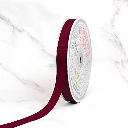 Creative Ideas 50-Yard Solid Grosgrain Ribbon, 5/8-Inch, Wine