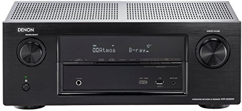 Denon AVRX2200WBKE2 récepteur AV surround 7.1 (Dolby Atmos, .dtsx, WiFi, Bluetooth, Spotify Connect, 7 Plus 1 HDMI 3D, 4K, 2 sorties HDMI, HDCP 2.2, application contrôlée, 7x 150W) noir