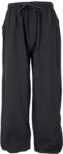 Leichte Yoga Hose, Tai Chi Hose, Sommerhose, Unisex Baumwollhose - schwarz / / Variante: Größe: M