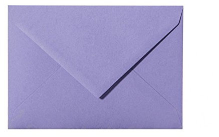 Paper24 50 hochwertige Briefumschläge B6 125x176 mm mit Spitzlasche, 120g, Farbe: 16 Lila