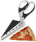 COM-FOUR® ciseaux à pizza avec surface de service, coupe-pizza avec lames en acier inoxydable et pelle à pizza intégrée (1x ciseaux à pizza 27 cm)