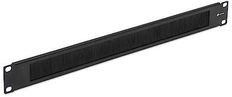 WAYTEX 37345 Balai Passe Câble 19 Pouces 1U, Bandeau pour Coffret Baie Armoire 19’’ Montage Avant - Noir