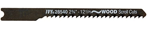 IVY Classic 28540 2-3/4-Inch 12 TPI U-Shank Jig Saw Blade, Wood Fine Scroll Cutting, High-Carbon Steel, 3/Card