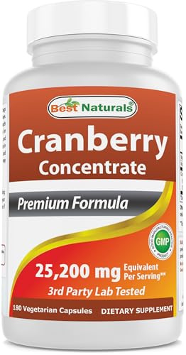 Best Naturals Cranberry 3X Strength, 12600 mg 180 Veggie Capsules