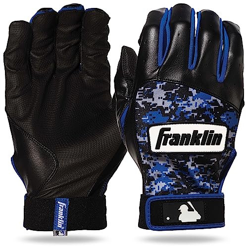Franklin Sports MLB Digitek Batting Gloves, Grey/Black/Royal Digi, Youth Medium