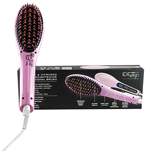 ID Italian Design | Cepillo Eléctrico Alisador para el Pelo de Color Rosa, 29W