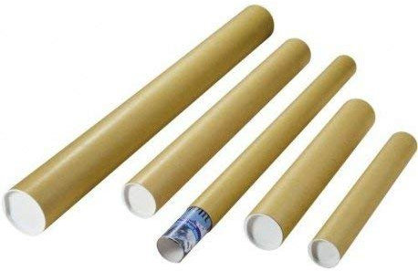 Versandrohre mit vormontierten Verschlusskappen Ø 500x80 mm, braun, 10 Stück