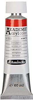 Schmincke - AKADEMIE Acryl color, Zinnoberrot in 60 ml-Tube, 23333011, feine Künstler-Acrylfarbe, brillant, hoch lichtecht und kadmiumfrei, für Acrylmalerei, Mixed Media