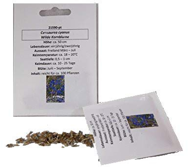 Wilde Kornblume Kornblumensamen Kornblumensaat für ca. 100 Pfl. Bienenblume Nützlingsfördernd
