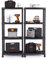 VonHaus Garage Shelving Units - 4 Tier Shelving Units for Storage - Lightweight, Compact & Easy to Build Shed Storage Units - Pack of 2 - Weatherproof Shed Solutions