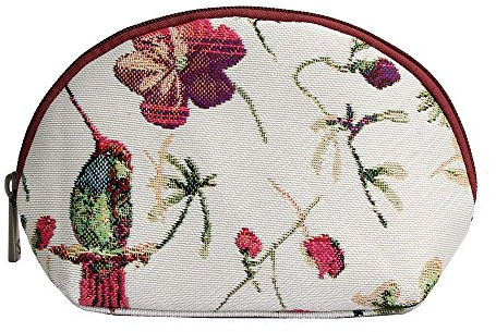 Signare Tapestry Kosmetiktasche klein, Schminktasche für Frauen und Kulturbeutel für Frauen mit Vogel- und Gartenmotiven (Kolibri)