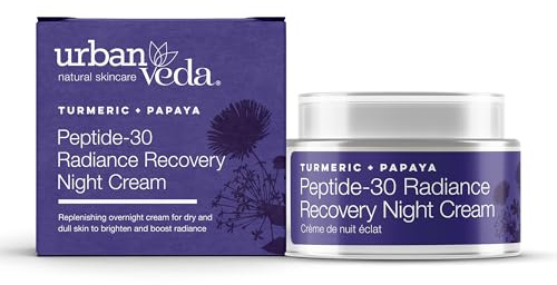 Urban Veda Peptide-30 Radiance Night Cream| For Dry, Dull and Dehydrated Skin | Peptide and Turmerone | Night Moisturiser |Anti Aging Face Cream | Collagen Face Cream | Vitamin C Glow | 50 ml