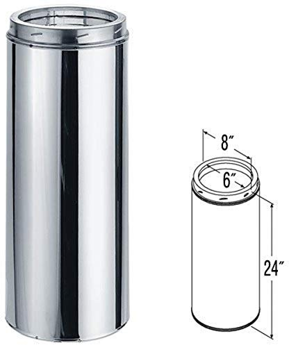 DuraVent 9405 6'' Diameter DuraTech Venting (24'' Chimney Pipe SS),