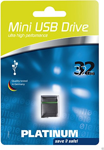 PLATINUM 32GB Mini USB-Stick USB 2.0 schwarz (177543)
