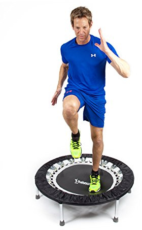 Maximus Pro Home Gym Rebounder Mini Trampoline 40'' + Handle Bar | Includes Workouts Online + DVD's | Adults Indoors | 150kg User Weight. Adult Exercise Trampoline | Already Assembled