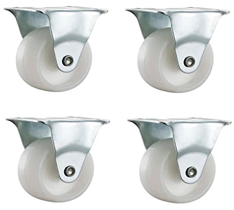 Qty. 4 x 40mm Nylon Fixed Castors - Furniture, Appliance & Equipment Small Wheels by Bulldog Castors - Max 100Kg Per Set
