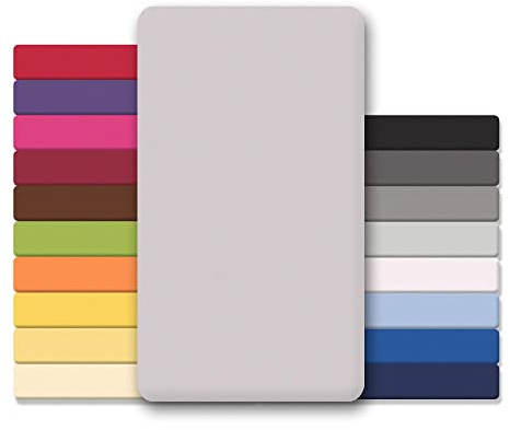 CelinaTex Jersey Topper Spannbettlaken Lucina 200x200-200x220cm Silber grau 100% Baumwolle gekämmt bis 12cm Matratzenhöhe Spannbettbezug, Leintuch, Bettlaken, elastisch, Strech, Oeko-Tex