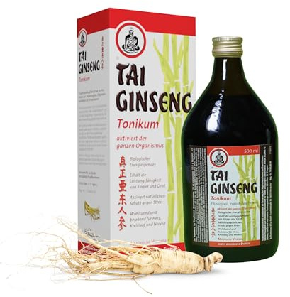 Tai Ginseng Tonikum 500 ml - Ginseng Wurzel Extrakt mit B-Vitaminen & Weißdorn Extrakt, Lebenskraft und Leistungsfähigkeit, für Erwachsene
