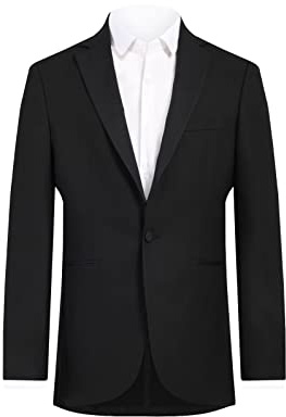 Dobell Mens Black Tuxedo Dinner Jacket Regular Fit Satin Notch Lapel-42R