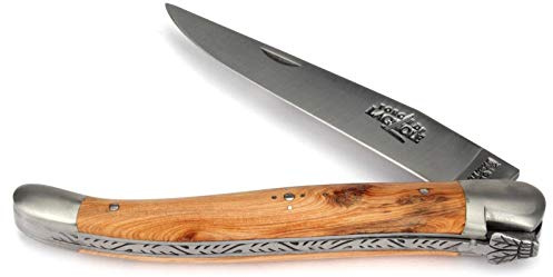 Forge De Laguiole Taschenmesser - 12 cm - Griffschalen Wacholder - Backen und Klinge 10 cm matt