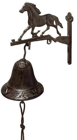 Türglocke Pferd Glocke Rustikal Gusseisen Landhausstil Antik-Stil Braun