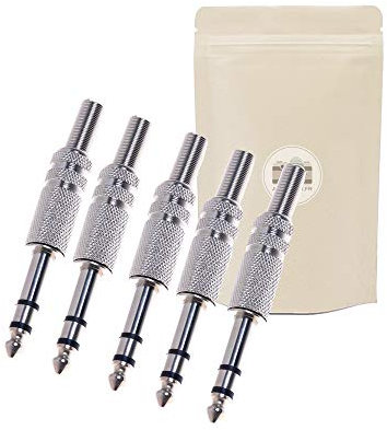 5x Spina Jack grosso 6,35mm maschio - Connettore in metallo - Connettore stereo da saldare - Adaptout marca francese