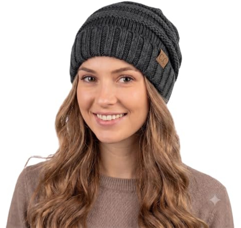 NYFASHION101 Bonnet d'hiver Bouffant et épais de Style Slouchy. Une exclusivité de
