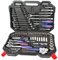 WORKPRO Coffret de Douilles Clés à Cliquet et Embouts Professionnels en Acier Chrome-Vanadium pour Réparation Voiture Auto Mécanique avec Malette 123 Pièces