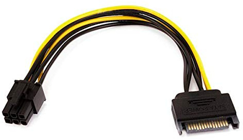 Monoprice 108494 SATA 8-Inch 15-Pin a 6-Pin PCI Express Card Cable de alimentación