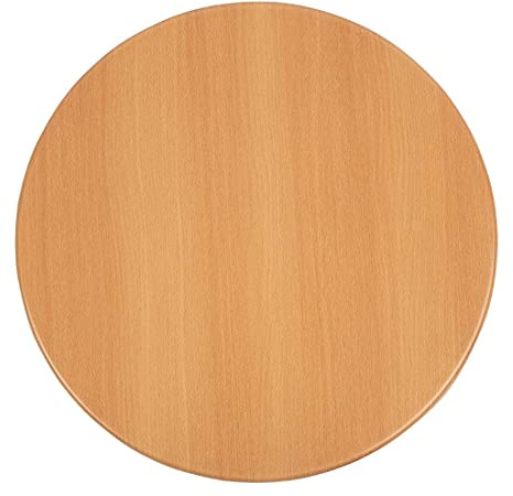 Bolero Plateau de table rond Bolero effet hêtre 600mm, Bois naturel, 30(H) x 600(Ø)mm, Plateau de table en bois aggloméré haute densité, revêtement extérieur, GG642