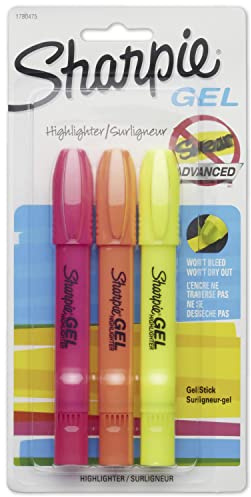 Sharpie Accent Gel Highlighters, Colored, 3 Assorted Highlighters (1780475)